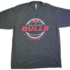 NBA Chicago Bulls Mens Large Graphic T-Shirt Charcoal Heather Grey Basketball
